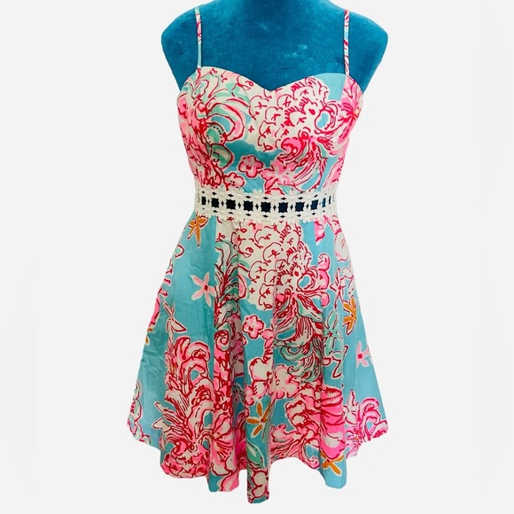 Lilly Pulitzer Dresses & Skirts - Lilly Pulitzer Pink and Blue Floral Dress
